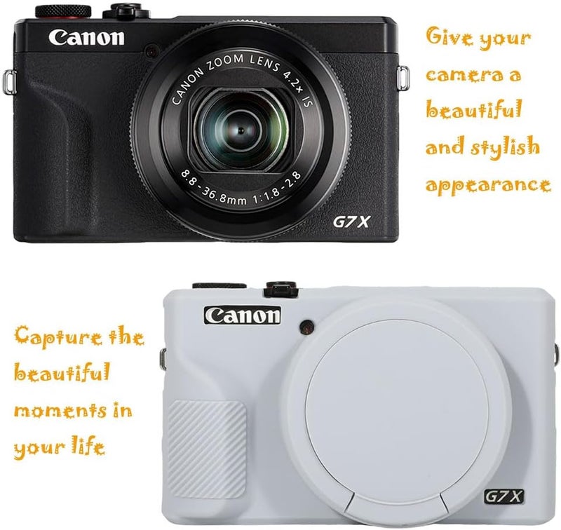 AEXUTDA Case for Canon Powershot G7X Mark III Digital Camera, G7X Mark iii Camera Silicone Case, Anti-Scratch Slim Fit Soft Skin, G7X Mark 3 Accessories with Detachable Lens Cover - Grey - Image 4